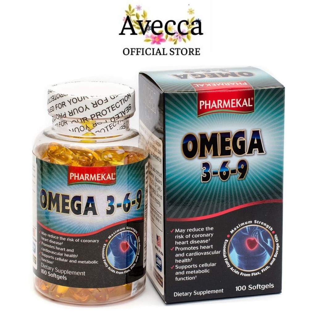 Viên Uống Giúp Bảo Vệ, Tăng Cường Sức Khỏe Hệ Tim Mạch, Giúp Sáng Mắt Dầu Cá Pharmekal Omega 3-6-9 Hộp 100 Viên