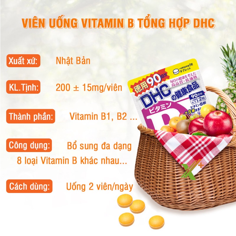 Viên uống Vitamin B tổng hợp DHC Nhật Bản bổ sung 8 loại vitamin B thực phẩm chức năng X6-DHC-MIX | Thế Giới Skin Care