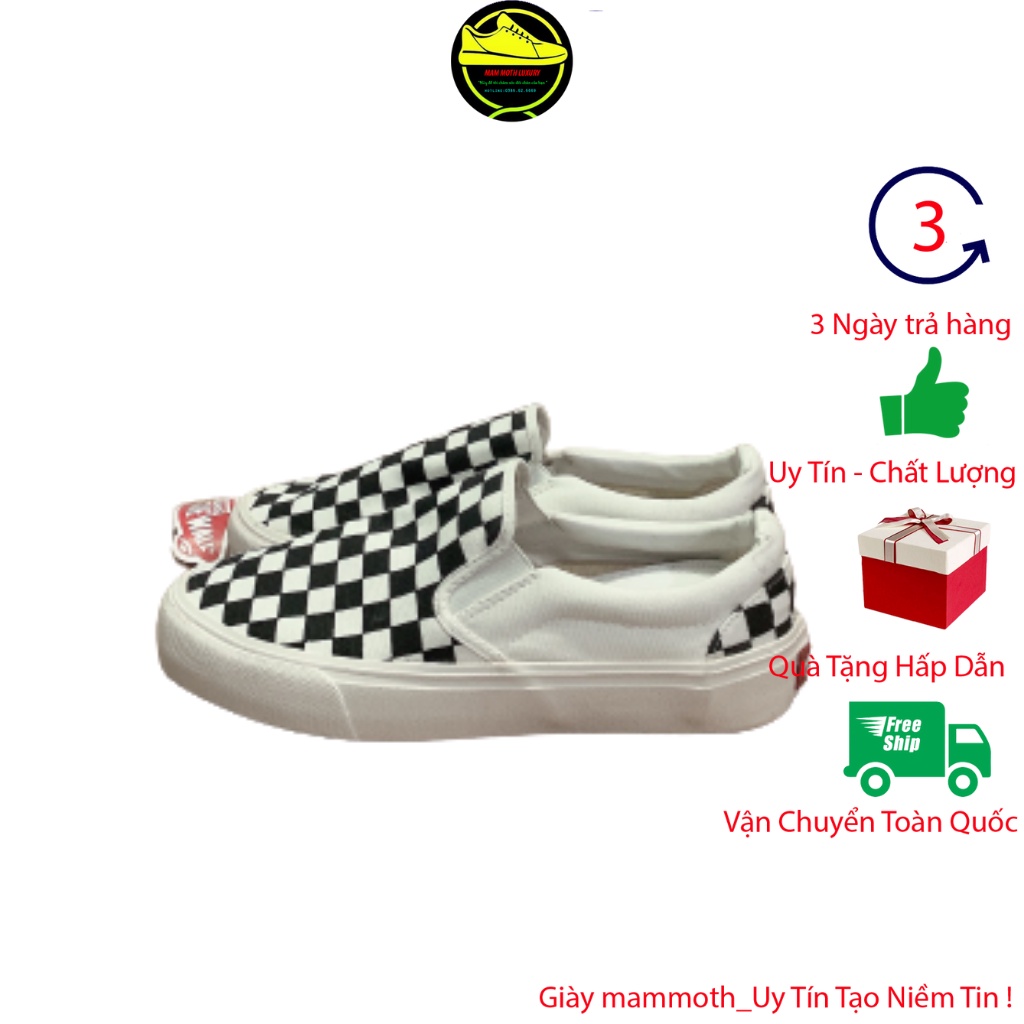 Giày vans, vans caro slipon full size nam nữ bao check thoải mái nhé mammoth