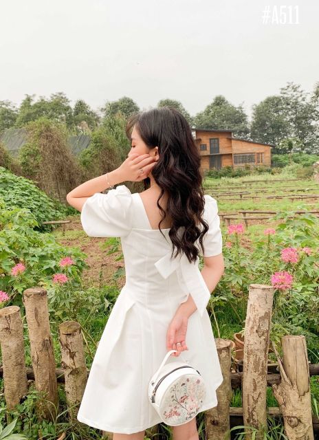 Đầm trắng dạo phố nơ lưng siêu xinh | BigBuy360 - bigbuy360.vn