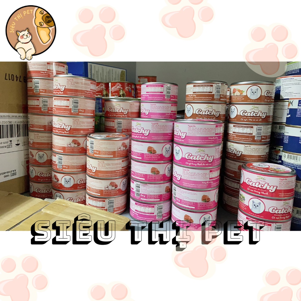(MIỄN SHIP TOÀN QUỐC) Pate cho mèo làm từ thịt cá thật CATCHY 170g CHÍNH HÃNG