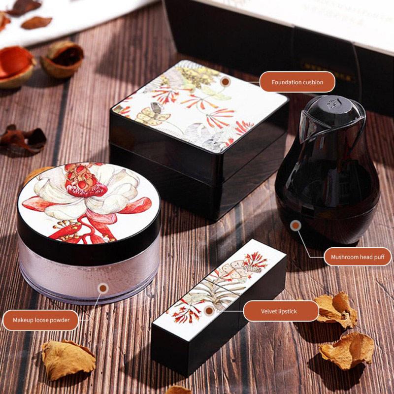 Bộ 4 mỹ phẩm trang điểm kèm mút xốp đầu nấm tiện dụng
 | BigBuy360 - bigbuy360.vn