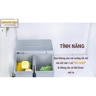 Thùng rác âm tủ bếp nhấn mở tự động