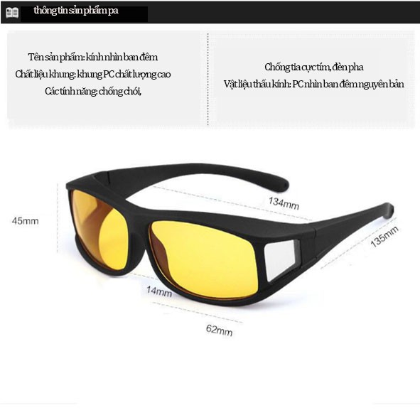 Mắt kính tầm nhìn ban đêm chống chùm tia cao thời trang