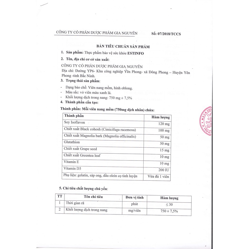 Viên Uống Tăng Cường Nội Tiết Nữ ESTINFO Giúp Cải Thiện Sinh Lý, Giảm Bốc Hỏa, Cáu Gắt, Làm Đẹp Da Lọ 60 Viên TTP025