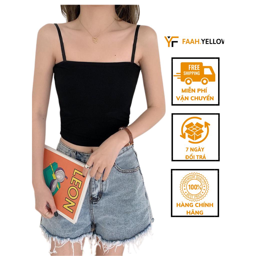 Áo 2 dây nữ  trơn dáng ôm MADELA chất thun dày dặn không đệm mút, áo thun hai dây quai có để điều chỉnh freesize &lt;55kg