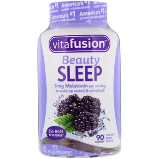 KẸO DẺO HỖ TRỢ NGỦ NGON VITAFUSION BEAUTY SLEEP NATURAL BERRY FLAVOR 90v (MỸ).