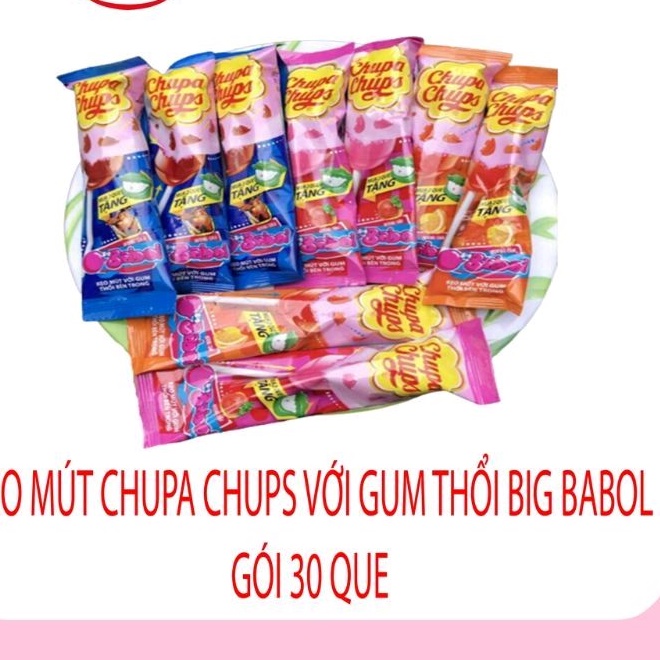 Kẹo Mút Chupa Chups Gum Thổi Big Babol túi 450g(30 que)
