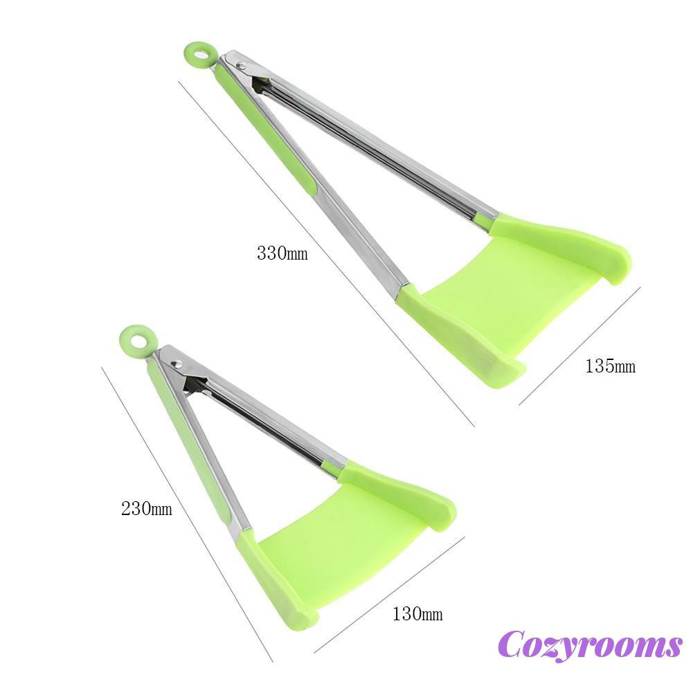 Cozy 2 in 1 Non-stick Heat Resistant Silicone Clever Tongs Clip Kitchen Spatula