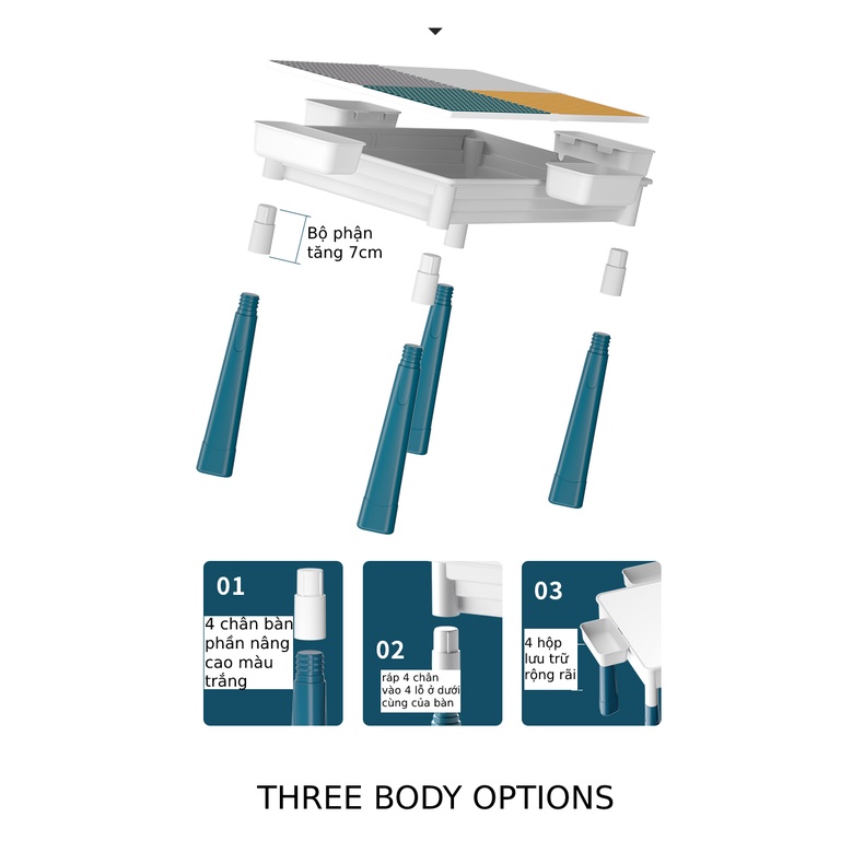 Bàn lego, Bàn lego xếp hình đa năng cho bé cực dài giúp trẻ thông minh và phát triển