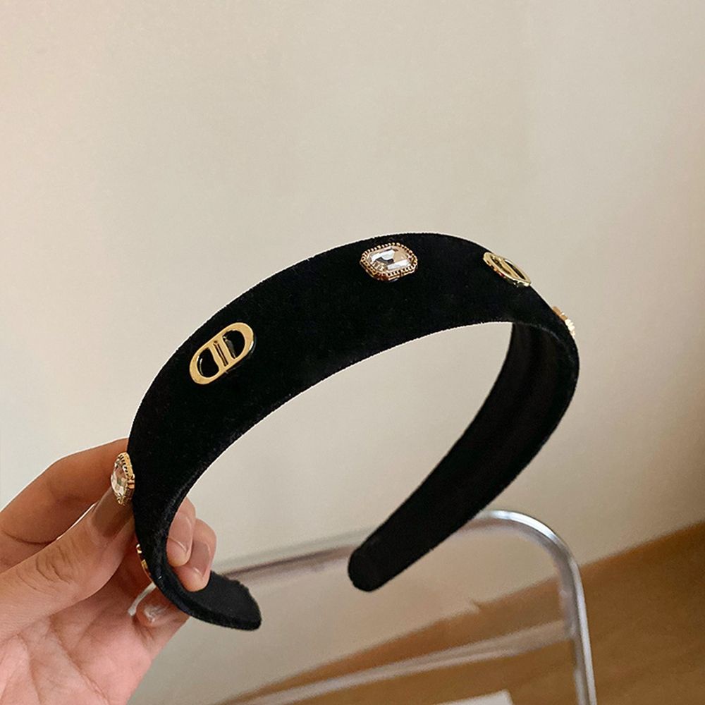 Cài tóc vải nhung họa tiết chữ D phong cách Hàn Quốc dễ thương thời trang thu đông cho nữ