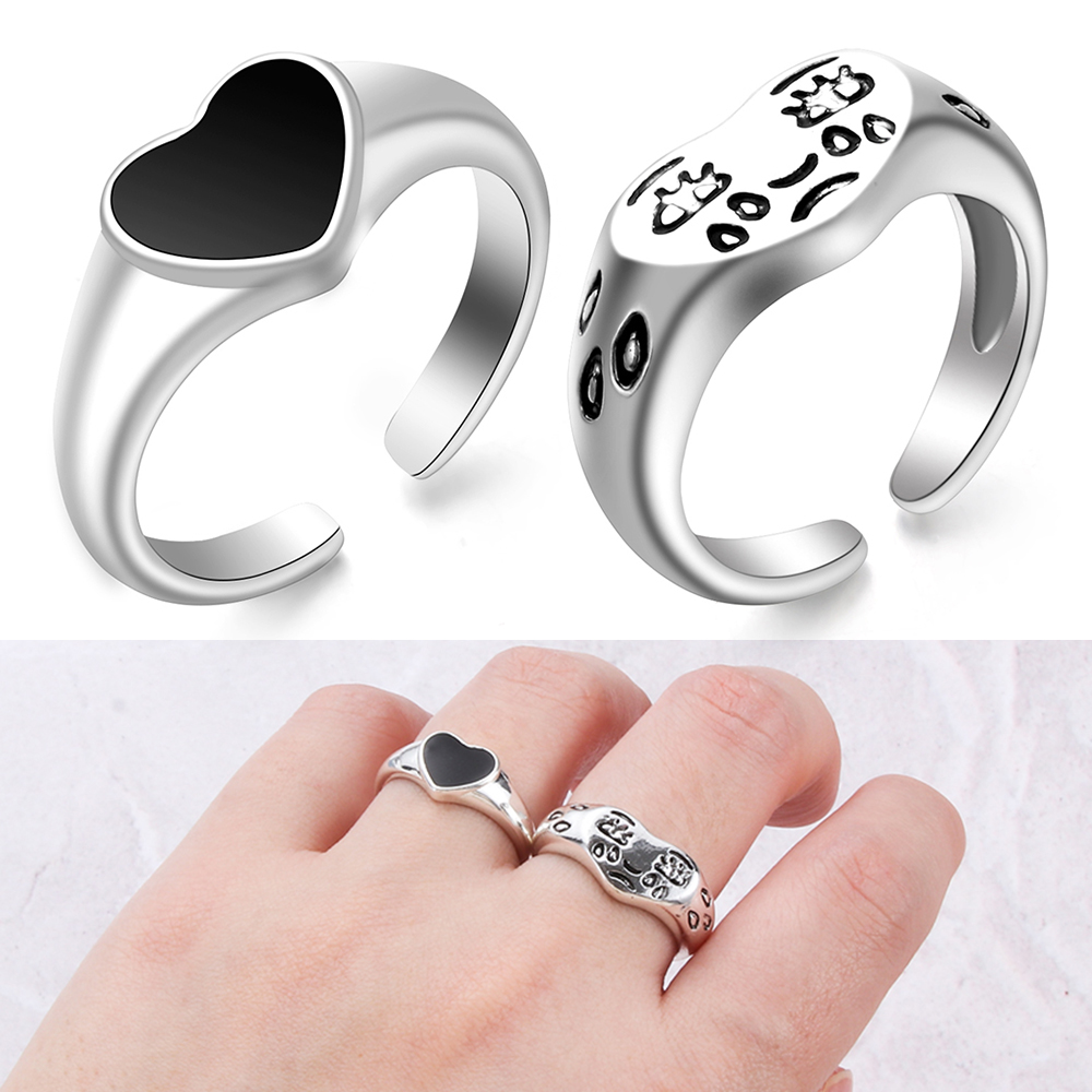 Nhẫn Đeo Ngón Tay Hình Trái Tim Thời Trang Cho Nữ|Trang Sức Màu Sắc