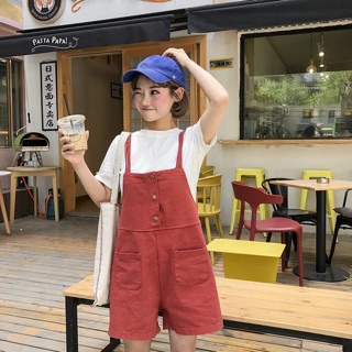 Quần sooc yếm kaki (cam đất, vàng, đen)