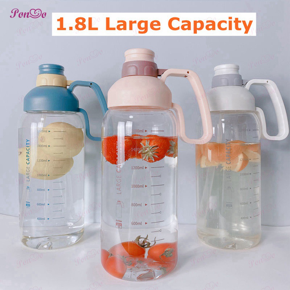 Bình nước thể thao 1800ml 1.8L kèm theo ống hút tiện lợi