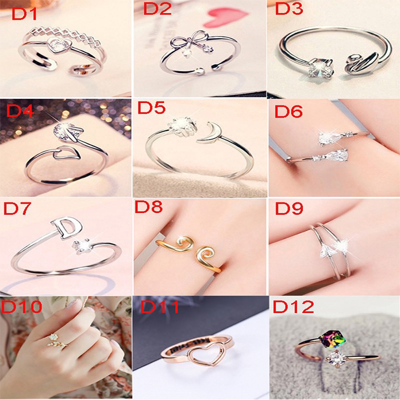 Sale 70% Nhẫn thời trang xi mạ vàng/bạc 48 kiểu dáng cho bạn lựa chọn phong cách Hàn Quốc, D,12 Giá gốc 20,000 đ - 59B55