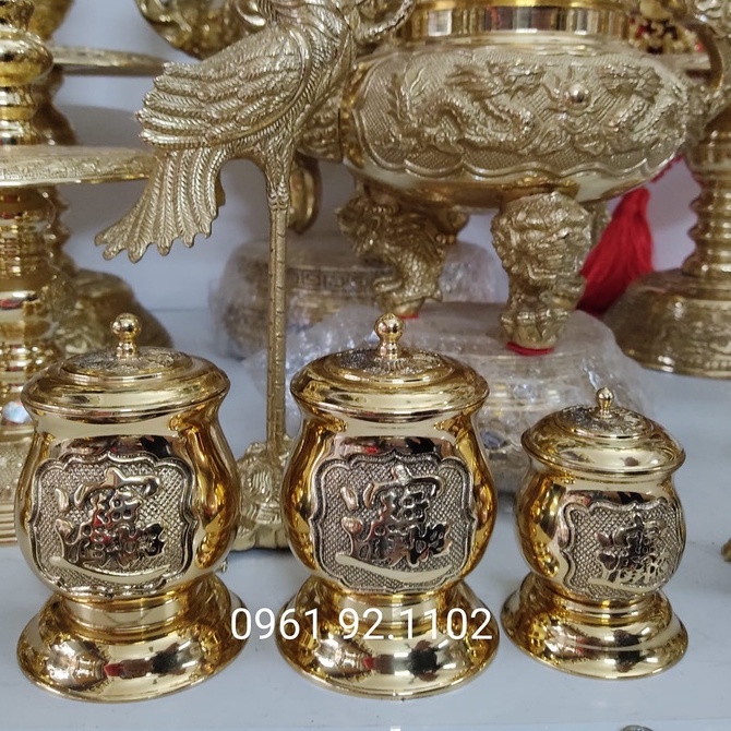 Chóe, Đài nước Thờ Cúng,Hũ Đựng Gạo, Muối, Nước Bằng Đồng đồ thờ cúng