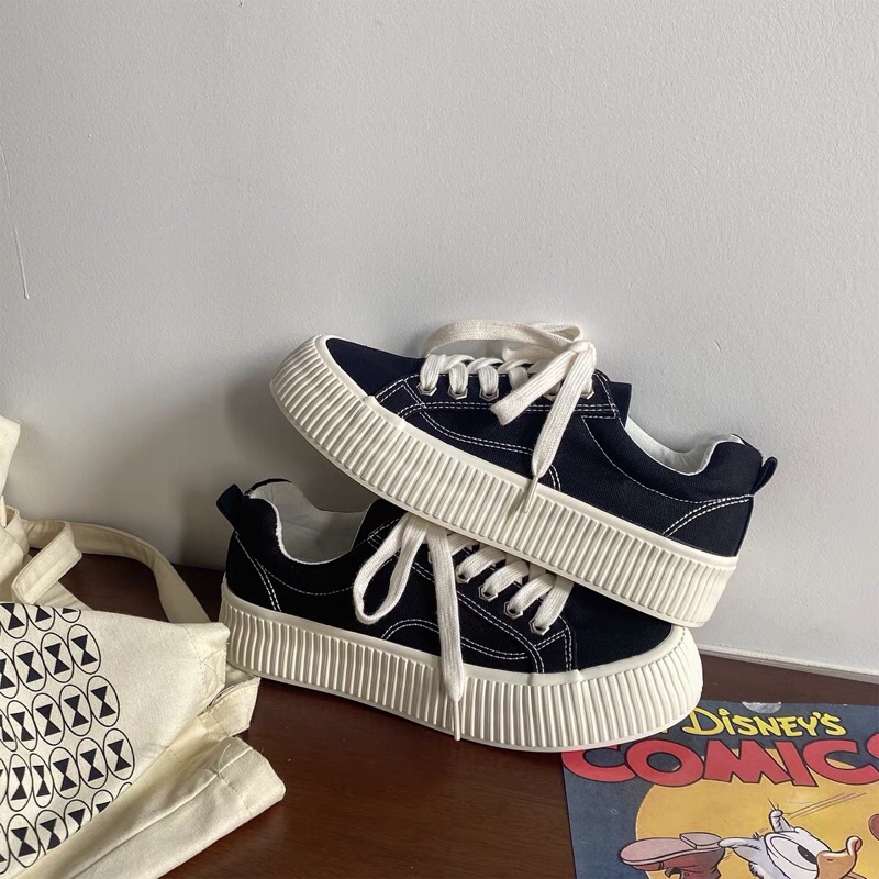 Giày vải đế độn 3 cm