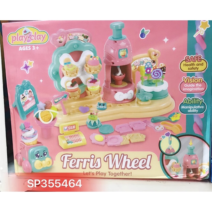 Hộp đất sét làm kem, kẹo + máy + khuôn + xe +10H, 8063 (Hộp)