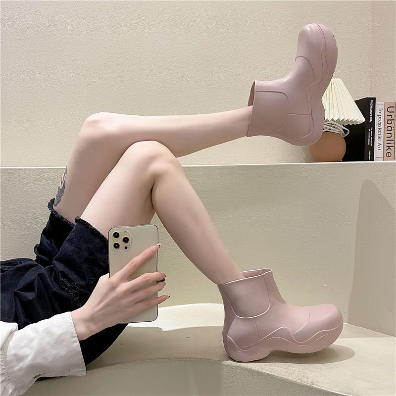 Giày Bốt Đi Mưa Đế Dày Chống Trượt Không Thấm Nước Thời Trang Cho Nữ