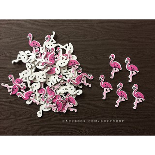 (bộ 3 cái) nút gỗ hình hồng hạc [phụ liệu handmade, nguyên liệu thủ công, may mặc]