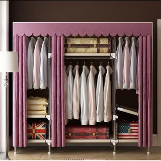 Tủ vải khung gỗ 1m3 khung gỗ 3 buồng cỡ lớn loại 1 có lót vải tiện lợi (NEW)