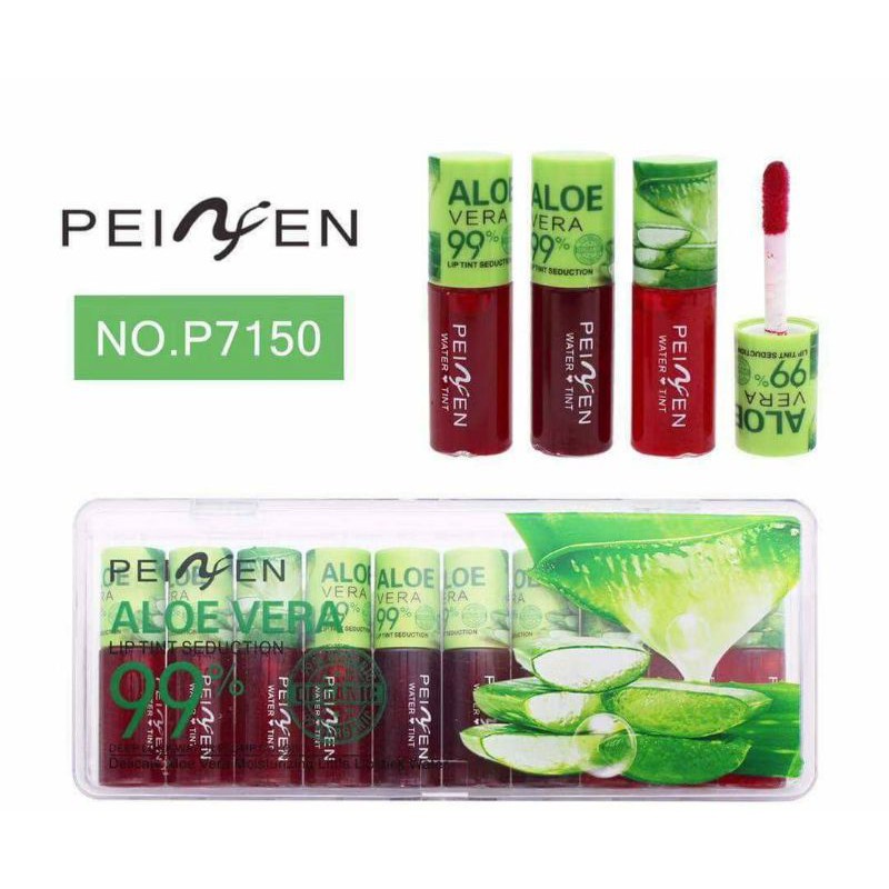 (hàng Mới Về) 1 Hộp 10 Son Tint Mini Chiết Xuất Lô Hội / Lô Hội