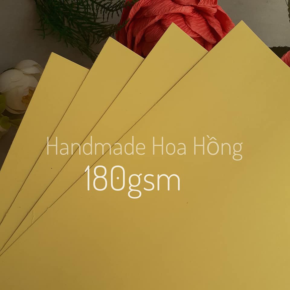 10 tờ giấy 5 màu khác nhau, định lượng 160gsm &amp; 180gsm - GIẤY làm hoa, thiệp, phong thư, bao lì xì, handmade