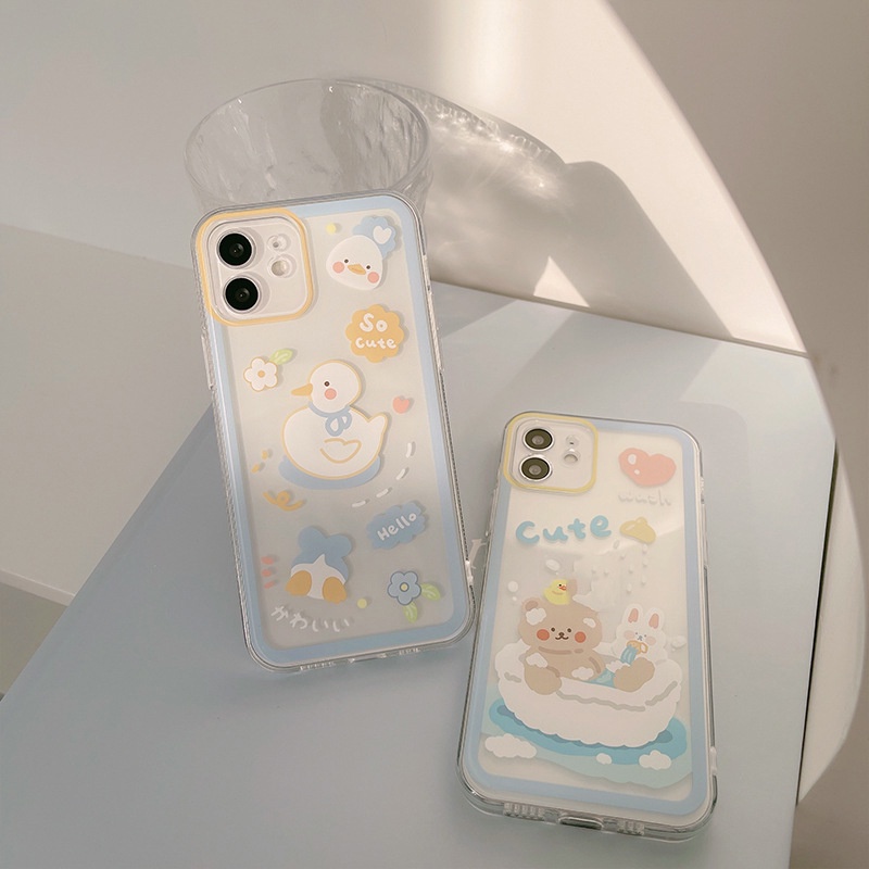 Dễ Thương Ốp Điện Thoại tpu Mềm Hình Chú Vịt Đáng Yêu Cho iphone 7 8 plus 11pro max 12mini 13 XR XS