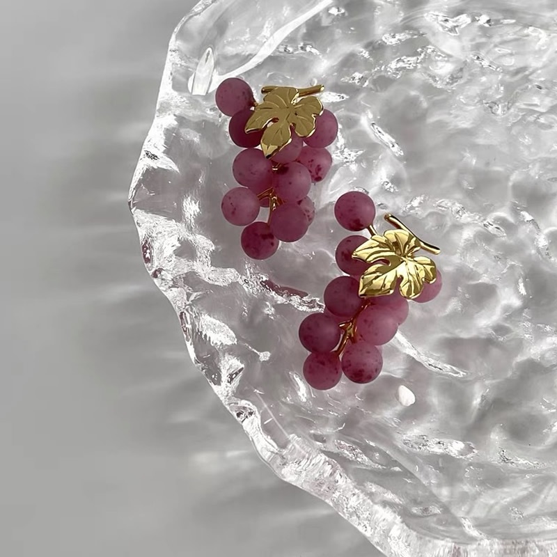 PINKDUDU Đôi Khuyên Tai Hình Chùm Nho Bằng Hợp Kim Dễ Thương Dành Cho Nữ PD626