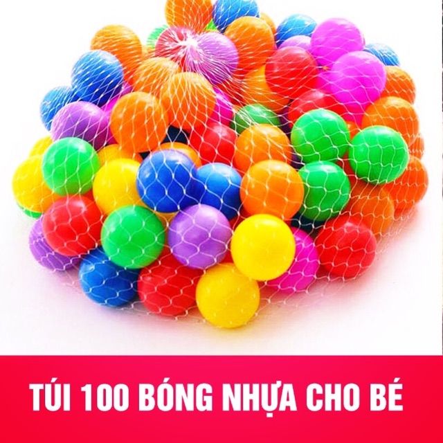 Túi 100 Quả Bóng Nhựa Cho Bé