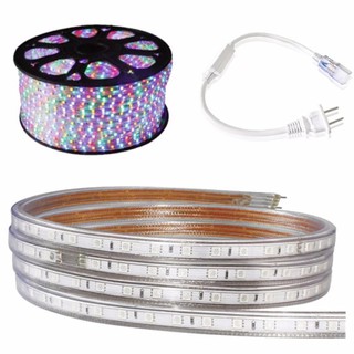 Đèn LED dây 5050 cuộn 100m đổi 7 màu  và 4 đầu nối dây nguồn nháy