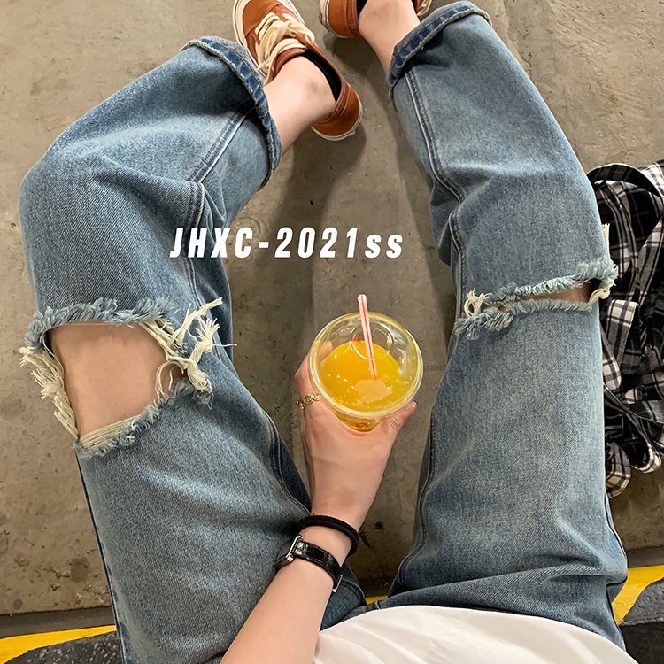 Quần jean nữ SUXI ống đứng cạp cao thời trang mùa hè