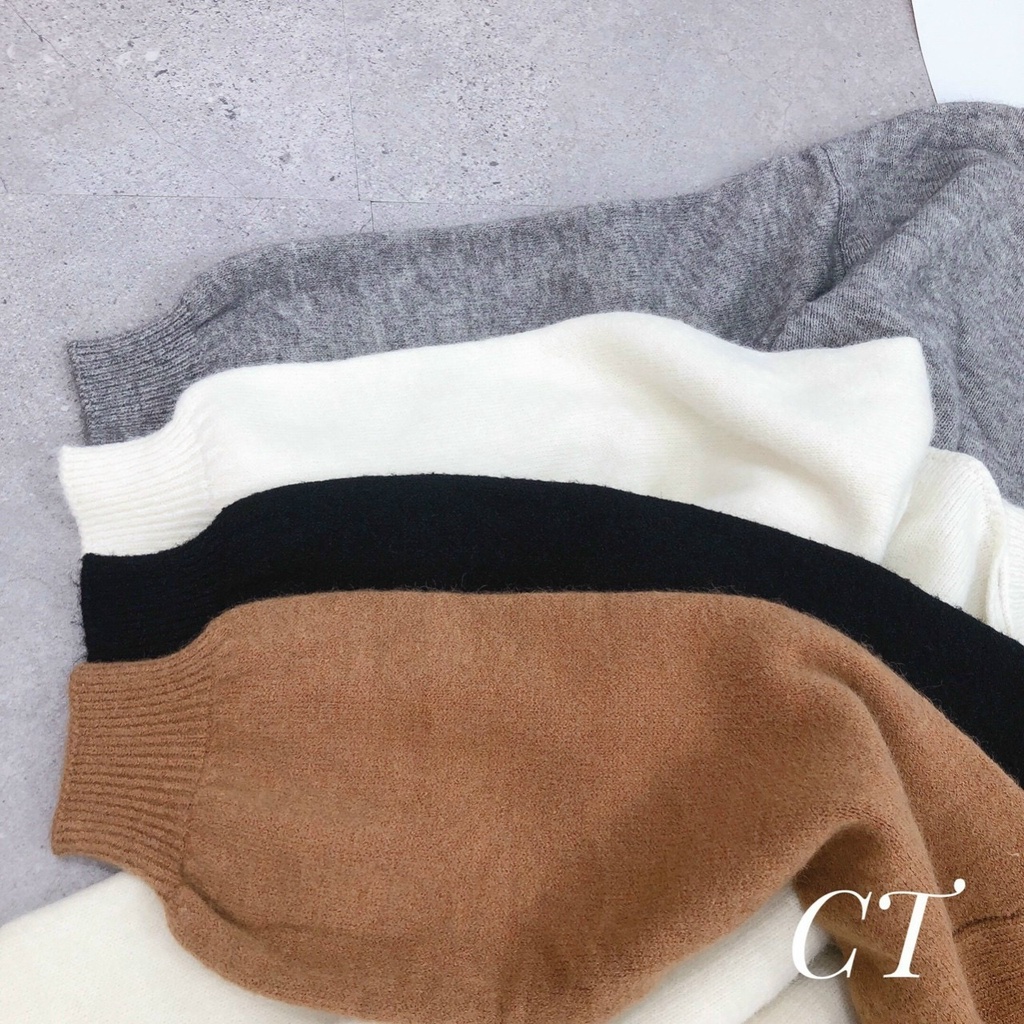 Áo len nữ trễ vai form oversize giấu quần, xẻ vai mềm mịn cao cấp LICA - A08 | BigBuy360 - bigbuy360.vn