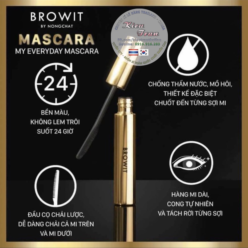 Chuốt mi MASCARA Browit by NongChat My Everyday Mascara Thái Lan