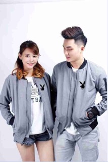 Áo khoác cặp nam nữ logo dễ thương
