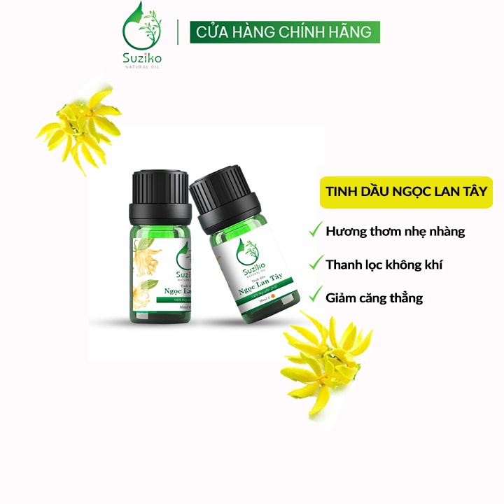 Tinh dầu thiên nhiên SUZIKO ngọc lan tây khử mùi tốt cho tim mạch chống lão hóa 10ml