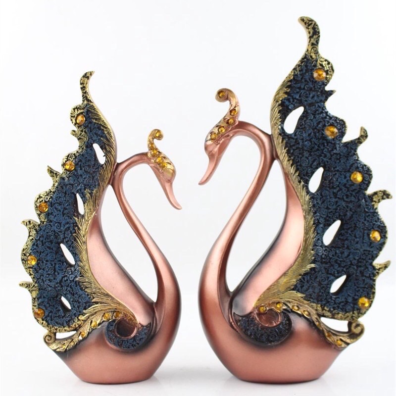 Tượng Đôi thiên nga chung thuỷ trang trí phòng khách, phòng ngủ