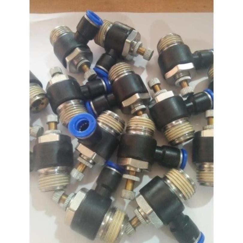 Van tiết lưu khí nén SL8-04 ren 21 dây hơi 8
