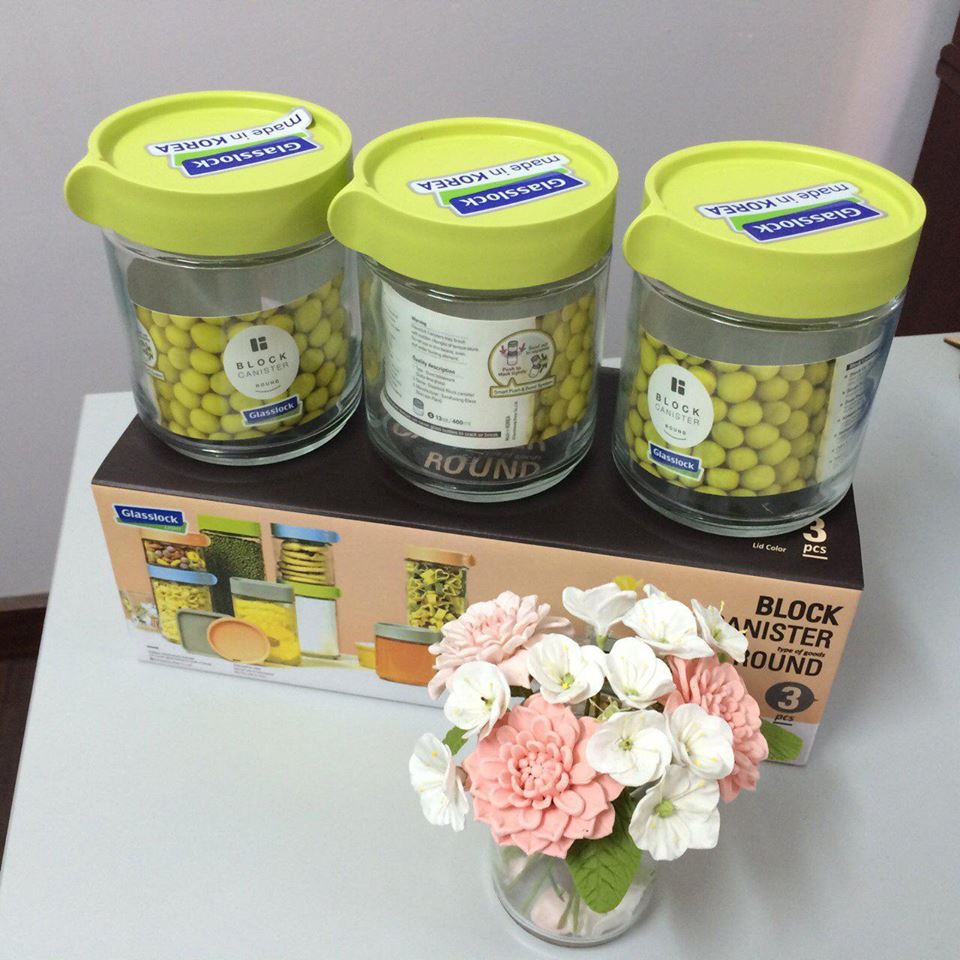 Bộ 3 hũ thủy tinh Glasslock 400ml IG784