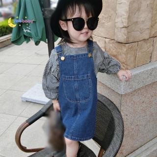 Đầm Yếm Denim Cho Bé Gái