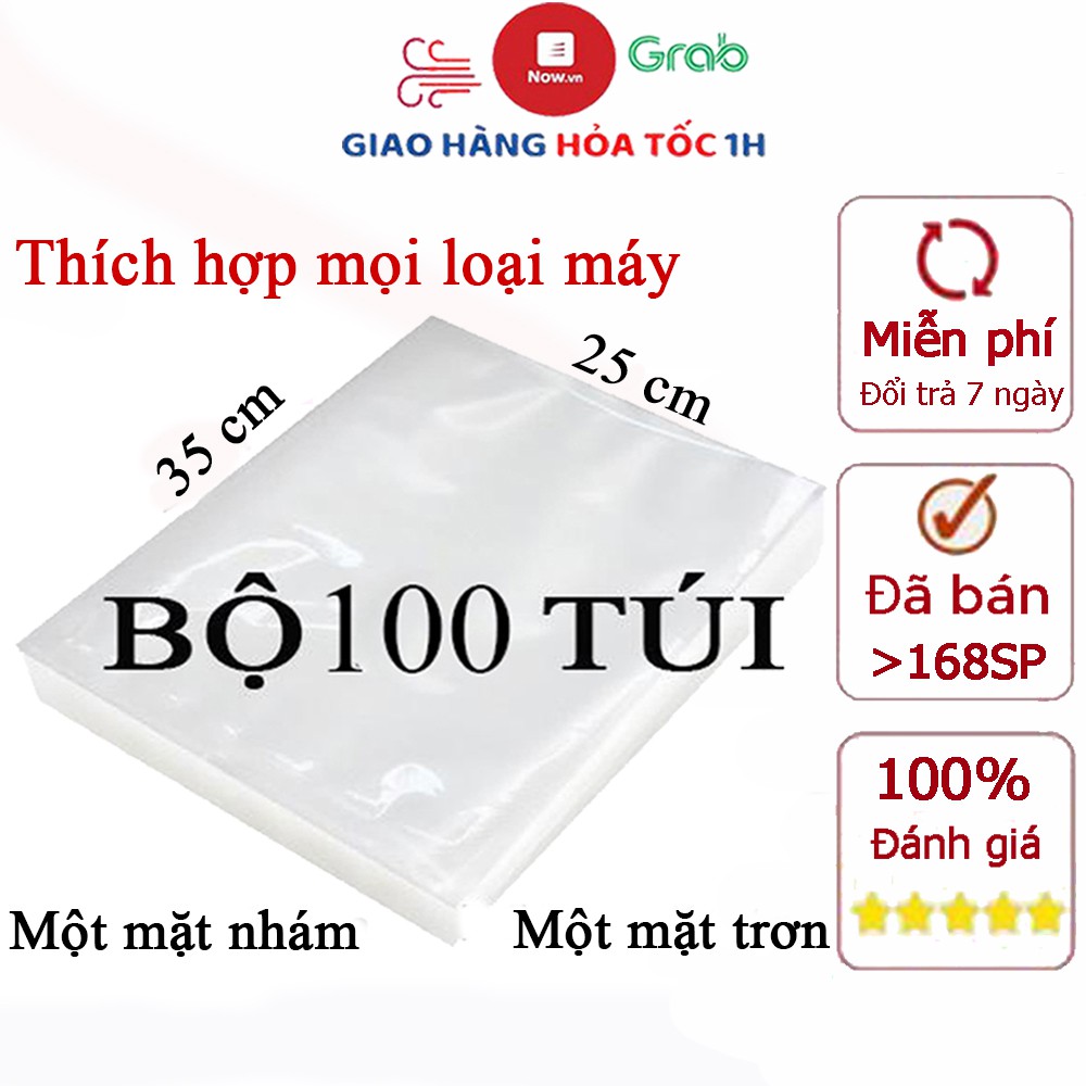 Túi hút chân không một mặt nhám rộng 25cm dài 35cm dùng cho máy hút chân không [100 túi]