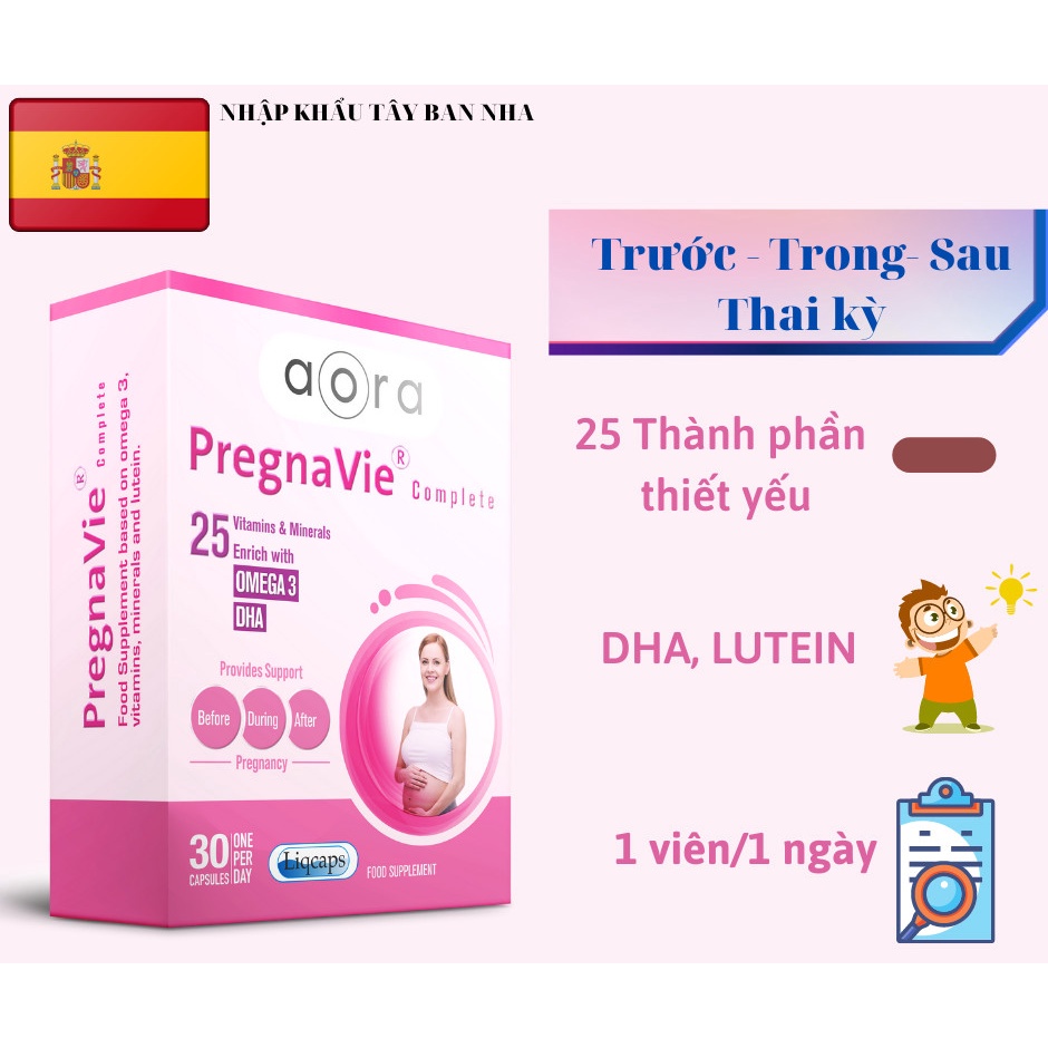 Viên Uống Bổ Sung Vitamin, Khoáng Chất, Tăng Cường Sức Khỏe Cho Mẹ Bầu Pregnavie Complete