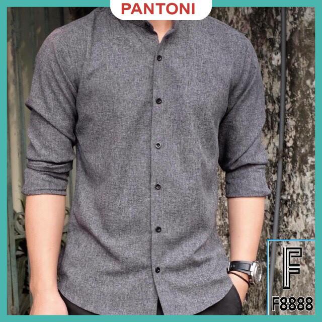 Áo sơ mi đũi CỔ TÀU màu Xám Tiêu chất vải đũi cao cấp | BigBuy360 - bigbuy360.vn