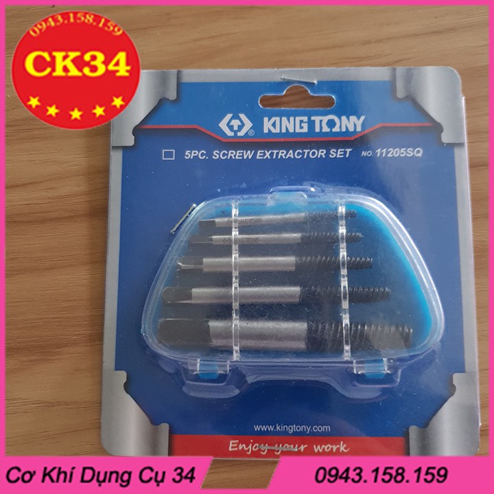 Bộ 5 mũi vặn tháo ốc gãy vít toét kingtony hàng chính hãng