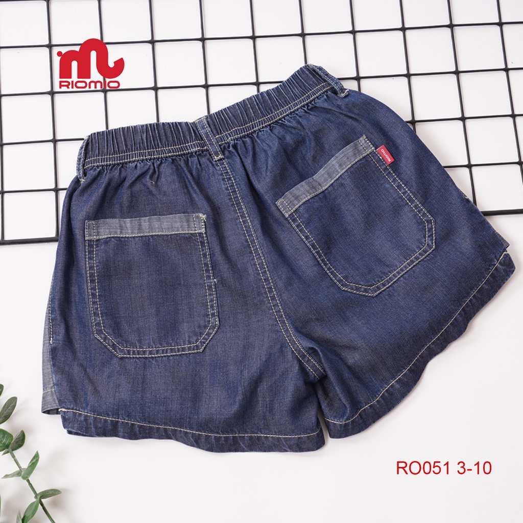 Quần short bé gái jean RIOMIO sooc bò dáng chữ A năng động 100% sợi tencel chuẩn USA thấm hút mồ hôi - RO051