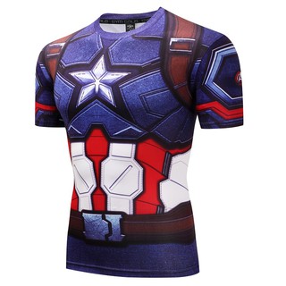 Áo Thun Nam Ngắn Tay In Hình Captain America 3d Thời Trang Năm 2020