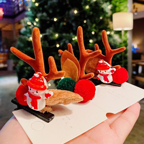 Kẹp tóc Noel, Set 2 kẹp tóc Giáng sinh sừng tuần lộc phối phụ kiện ngộ nghĩnh phù hợp hóa trang BBShine (2pcs) – NOEL006