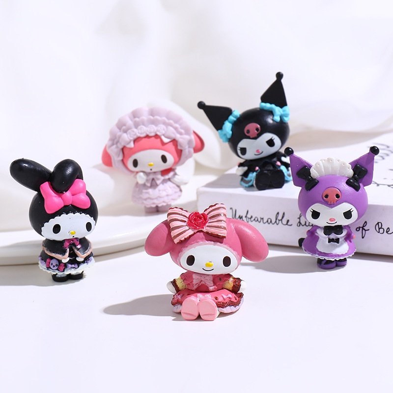 Set 5 Đồ trang trí Kuromi Dễ Thương Dùng Để Trang Trí Bánh Kem