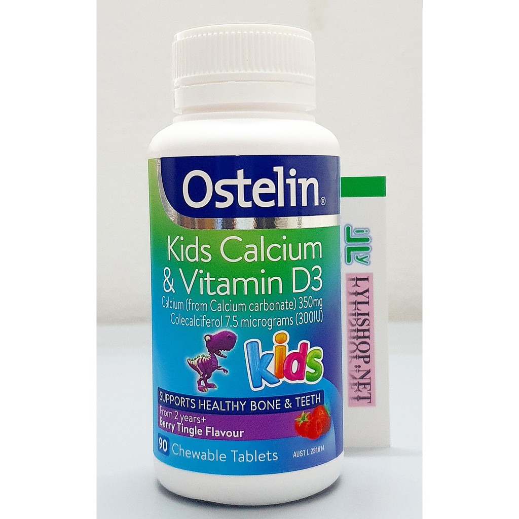 Date 7/25 - Viên kẹo vị trái cây ostelin calcium & vitamin d3 kids chai 90 viên từ úc  - tăng chiều cao cho bé