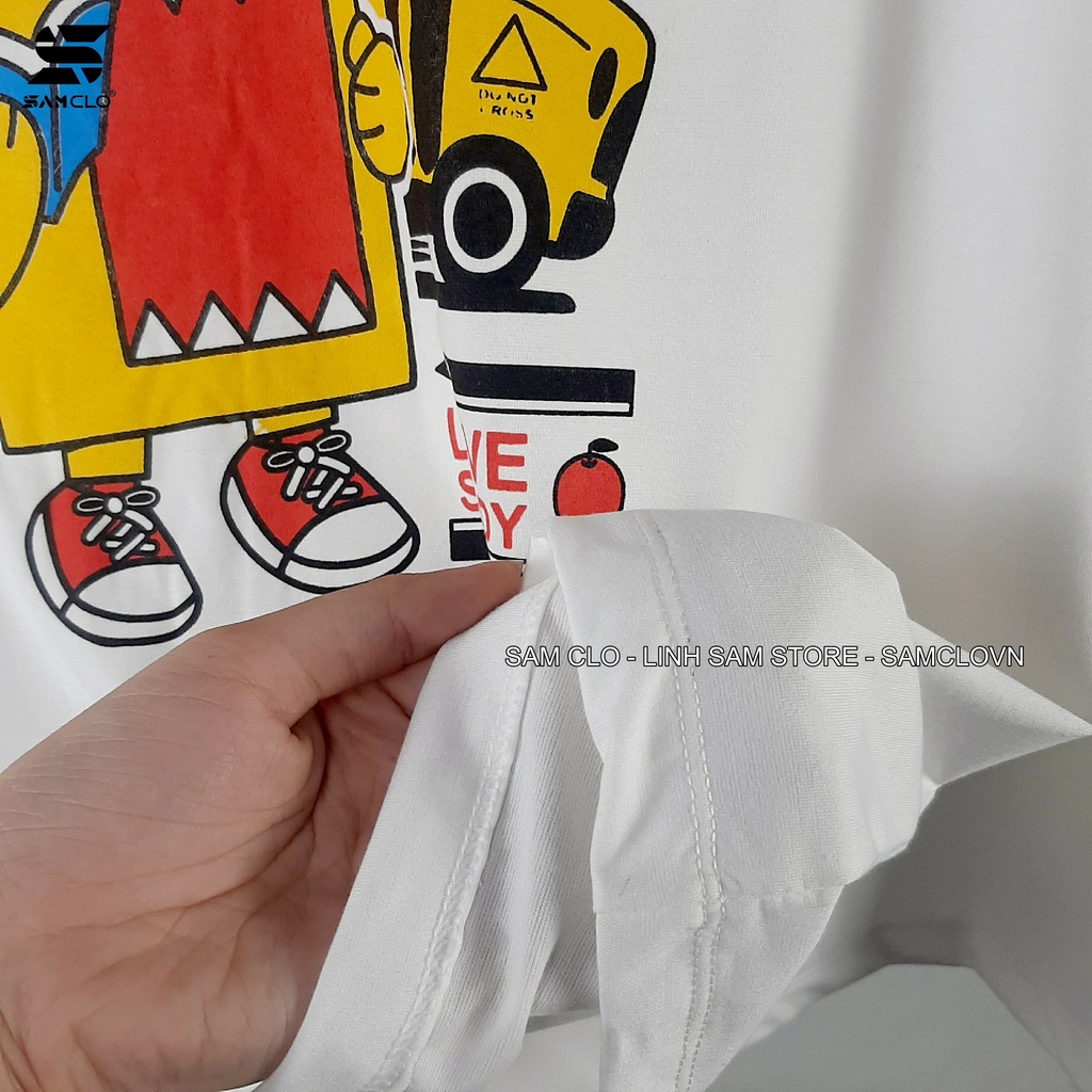 Áo thun Polo nữ tay lỡ form rộng SAM CLO phông freesize unisex mặc đi học, nhóm, lớp in chữ BACK SCHOOL
